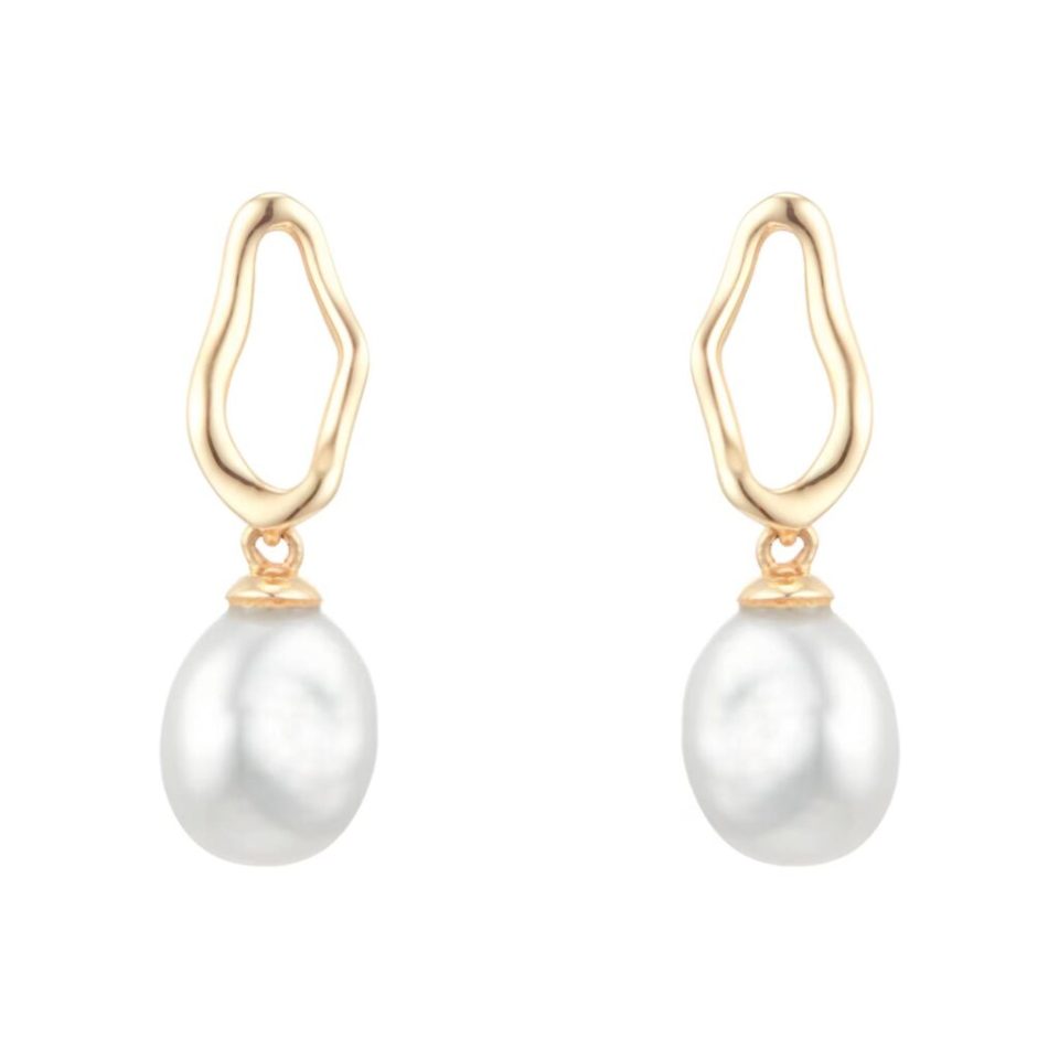 18ct Yellow Gold Baroque Pearl Stud Earrings